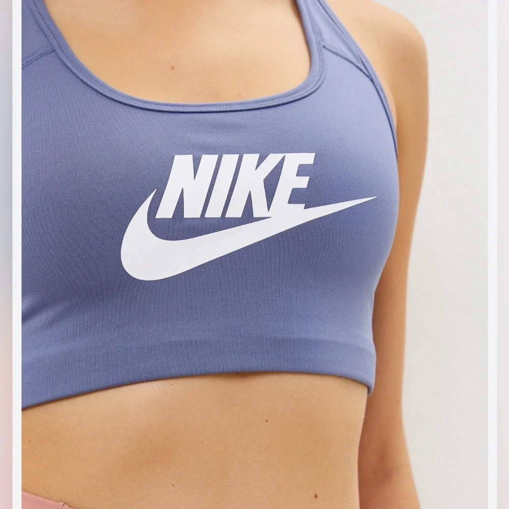 Nike Swoosh Futura Women's Blue Sports Bra Size Small